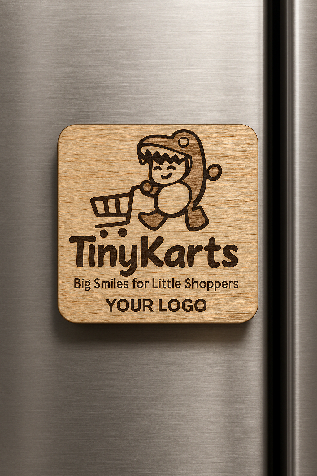 Customizable Laser Engraved Wooden Magnetic Decor - View 1