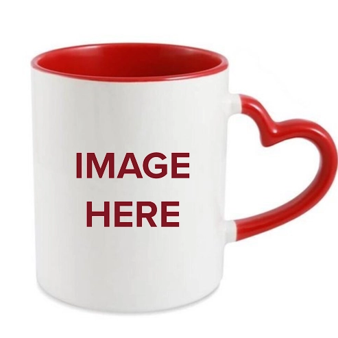 3 Tone Heart Mug - Red - View 1