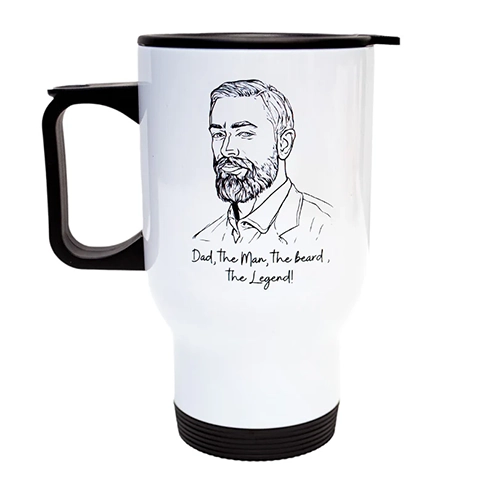 14oz Stainless Steel Travel Mug - White - View 2