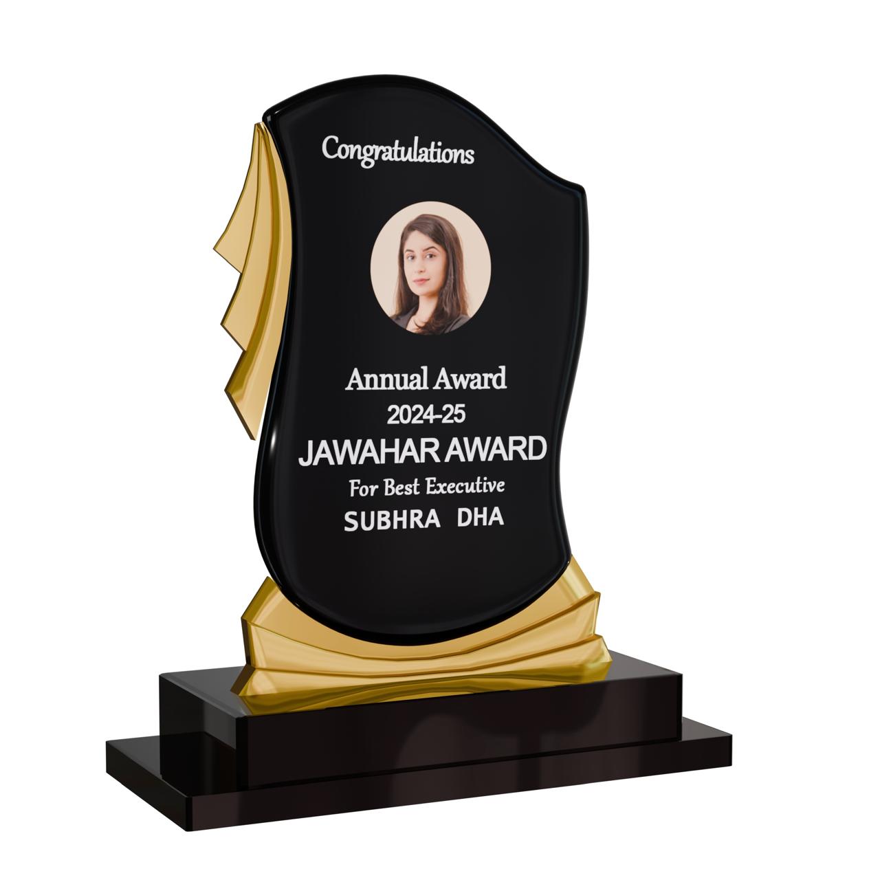 Premium Black & Gold Acrylic Memento 2