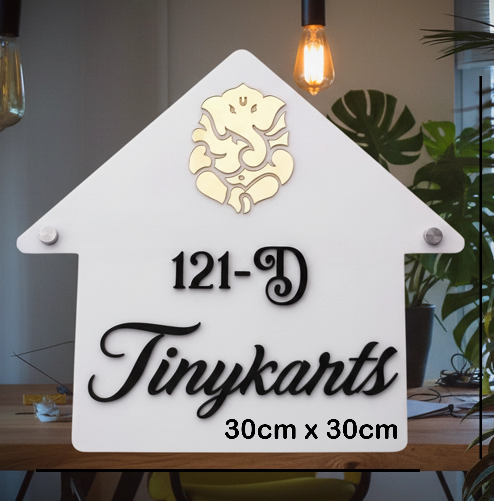Ganesh Name Plate for Home - Premium Customizable House Sign 3