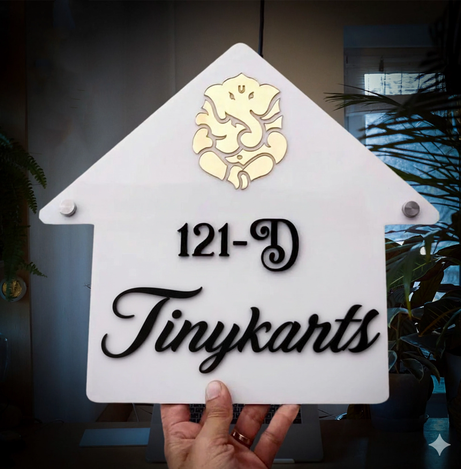 Ganesh Name Plate for Home - Premium Customizable House Sign 4