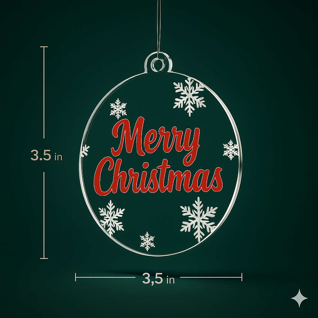 Merry Christmas Acrylic Hanging Ornament 2