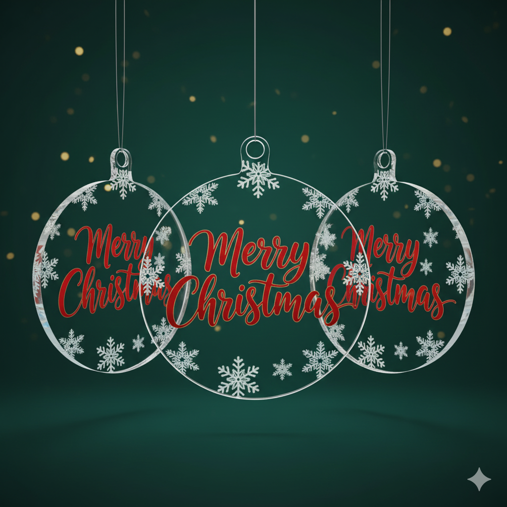 Merry Christmas Acrylic Hanging Ornament 3