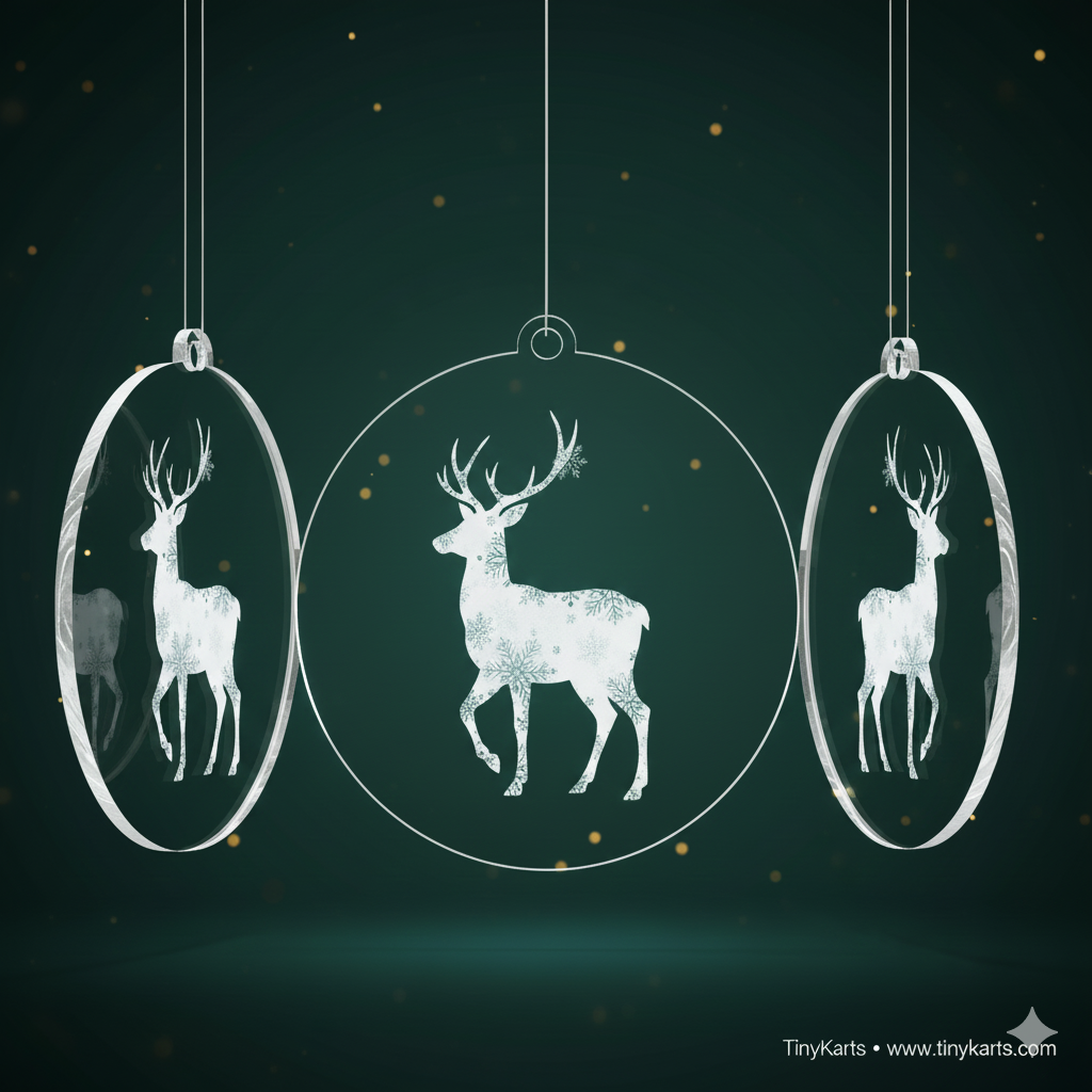 Reindeer Acrylic Christmas Hanging Ornament 2