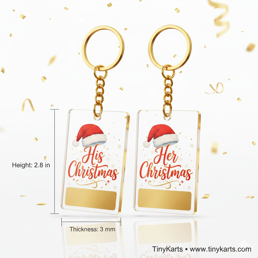 Santa Hat Couple Tag Keychain 2