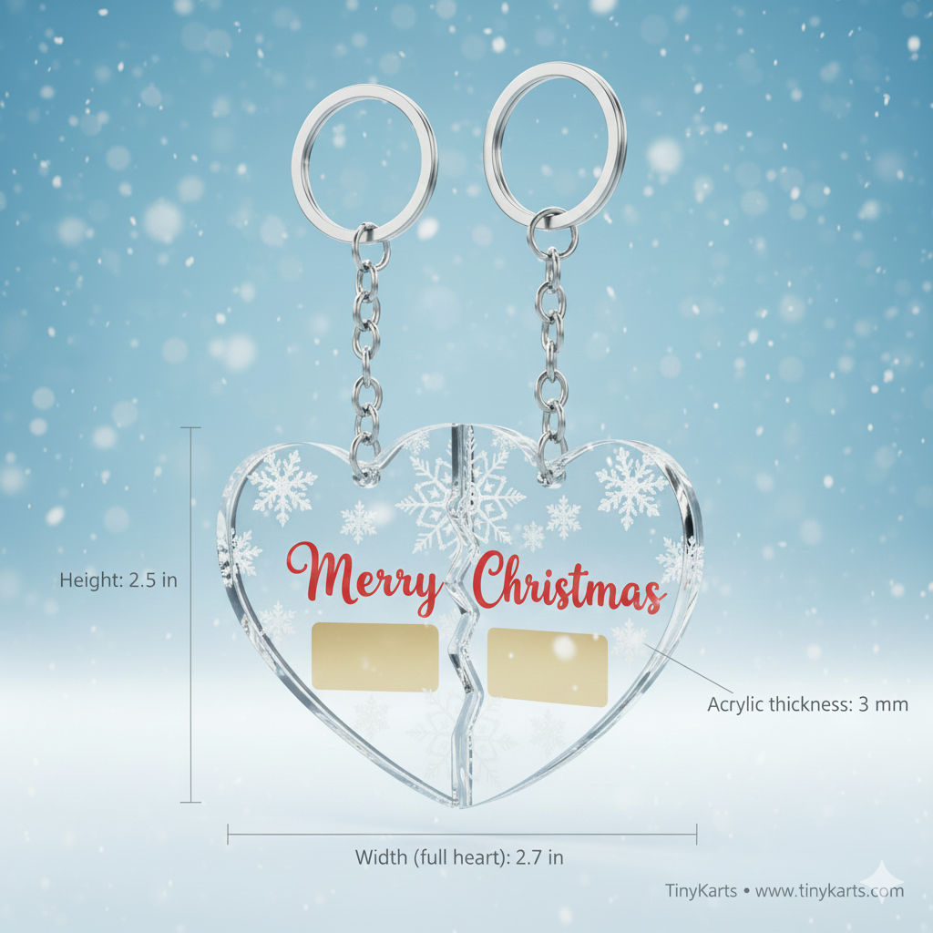 Snowflake Heart Couple Keychain 2