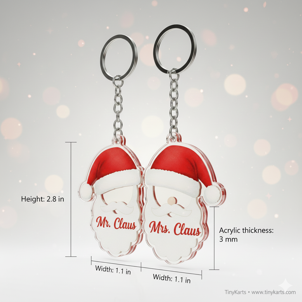 Christmas Santa Couple Acrylic Keychain 2
