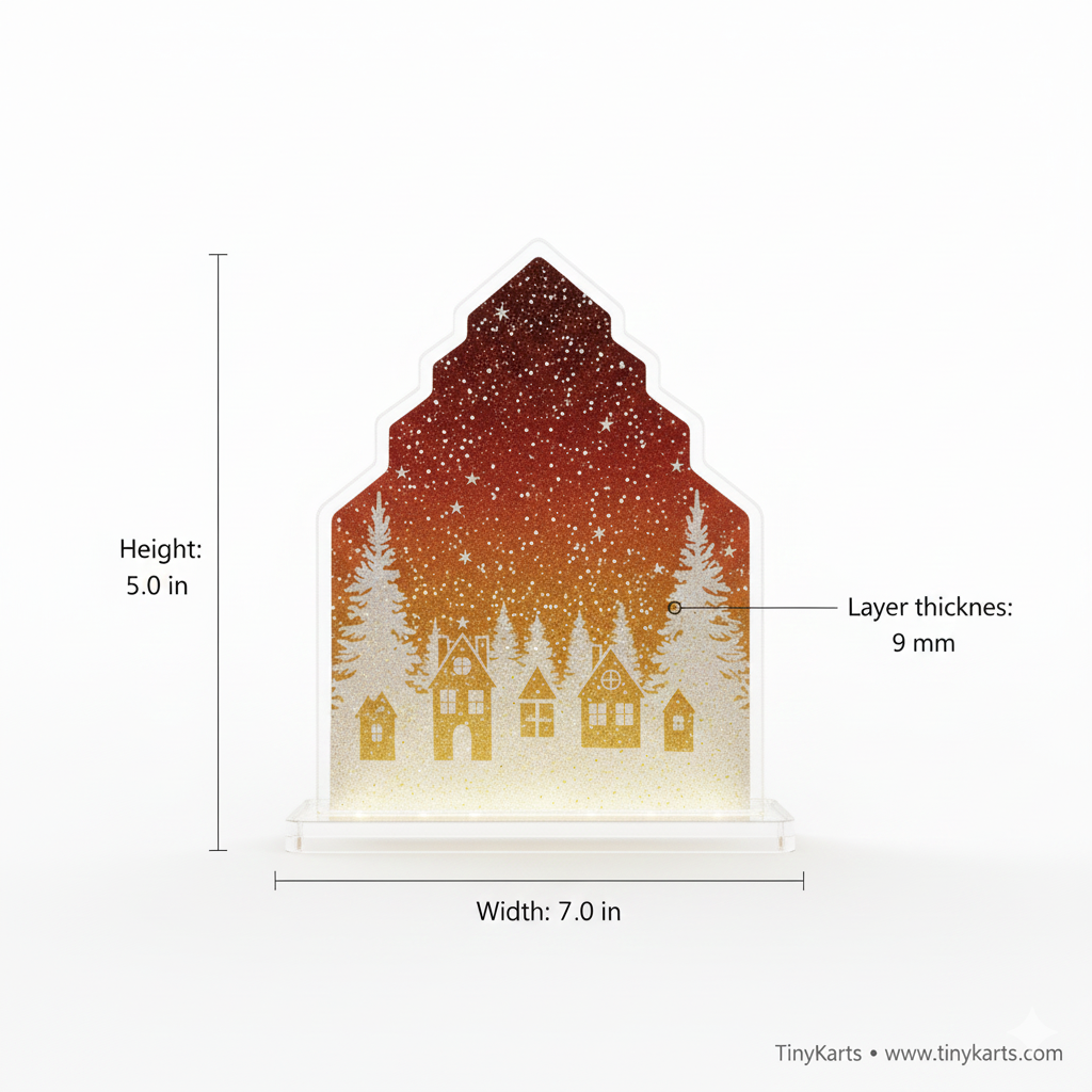 Layered Acrylic Christmas Village Frame 3