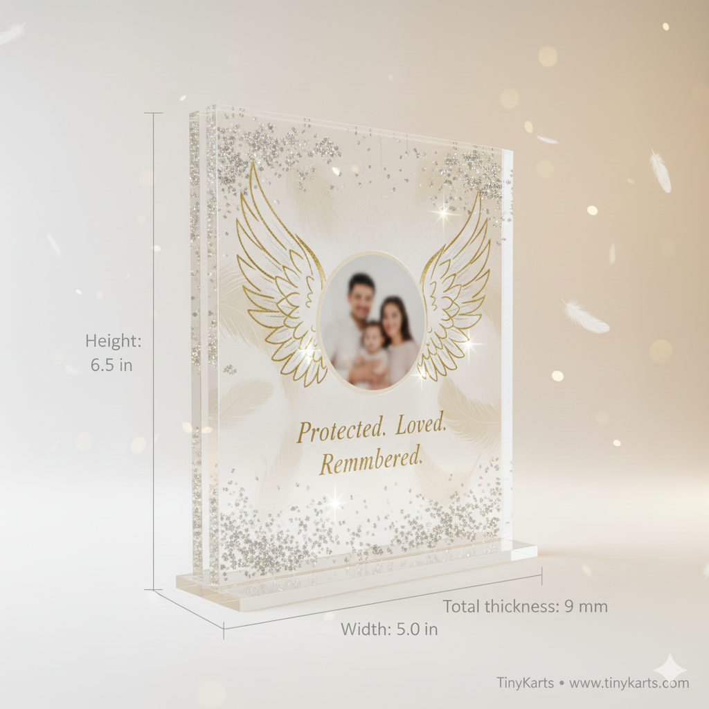 Angel Wings Memory Glitter Acrylic Frame 2