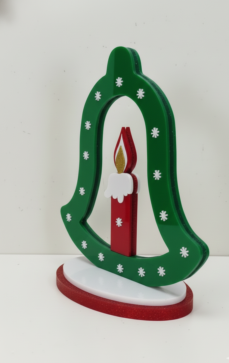 Christmas Bell Candle Tabletop Acrylic Decor 2
