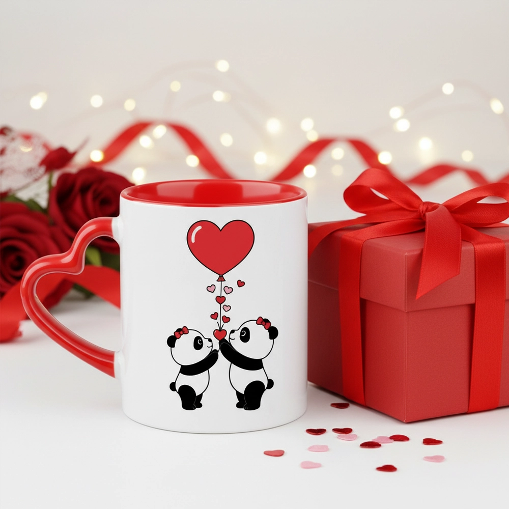 3 Tone Heart Mug - Red 2