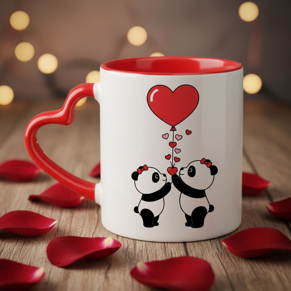 3 Tone Heart Mug - Red 3