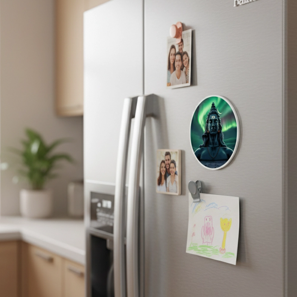 Personalized Round Fridge Magnet - View 1