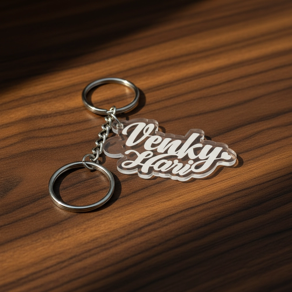 Acrylic Name Cutting Keychain with Your Name 3