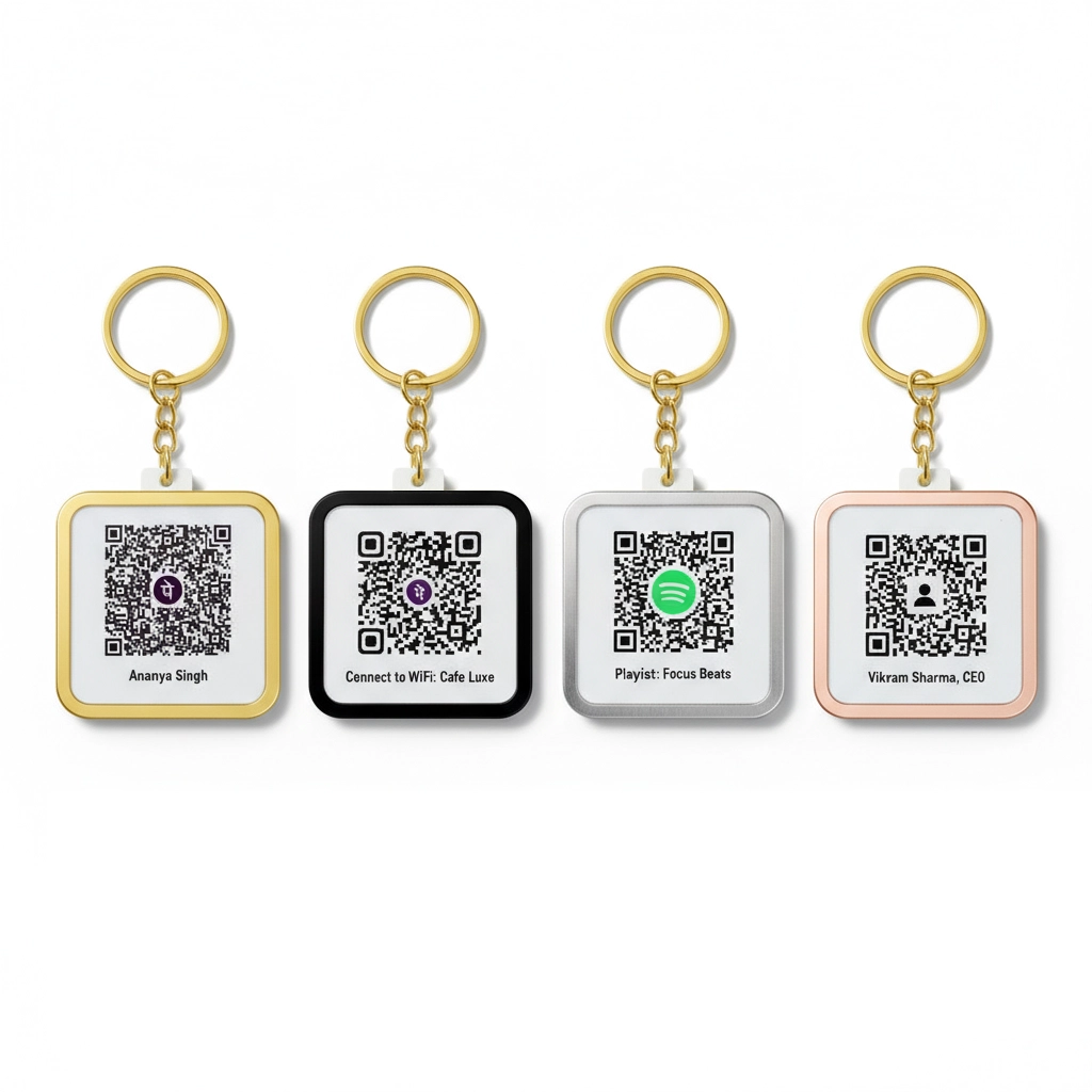 premium customizable UPI QR code keychain 3