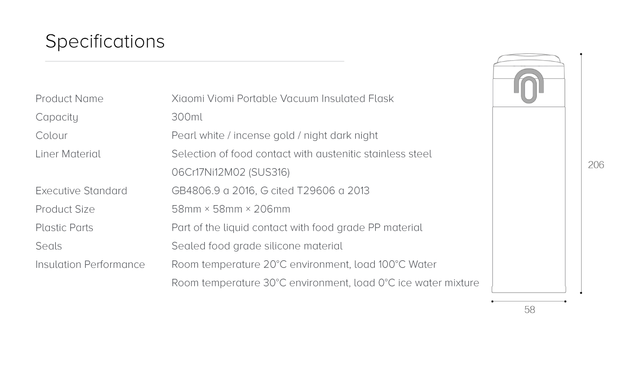 Mi Viomi Portable Vacuum Flask Bottle Mi Viomi Portable Vacuum Flask Bottle