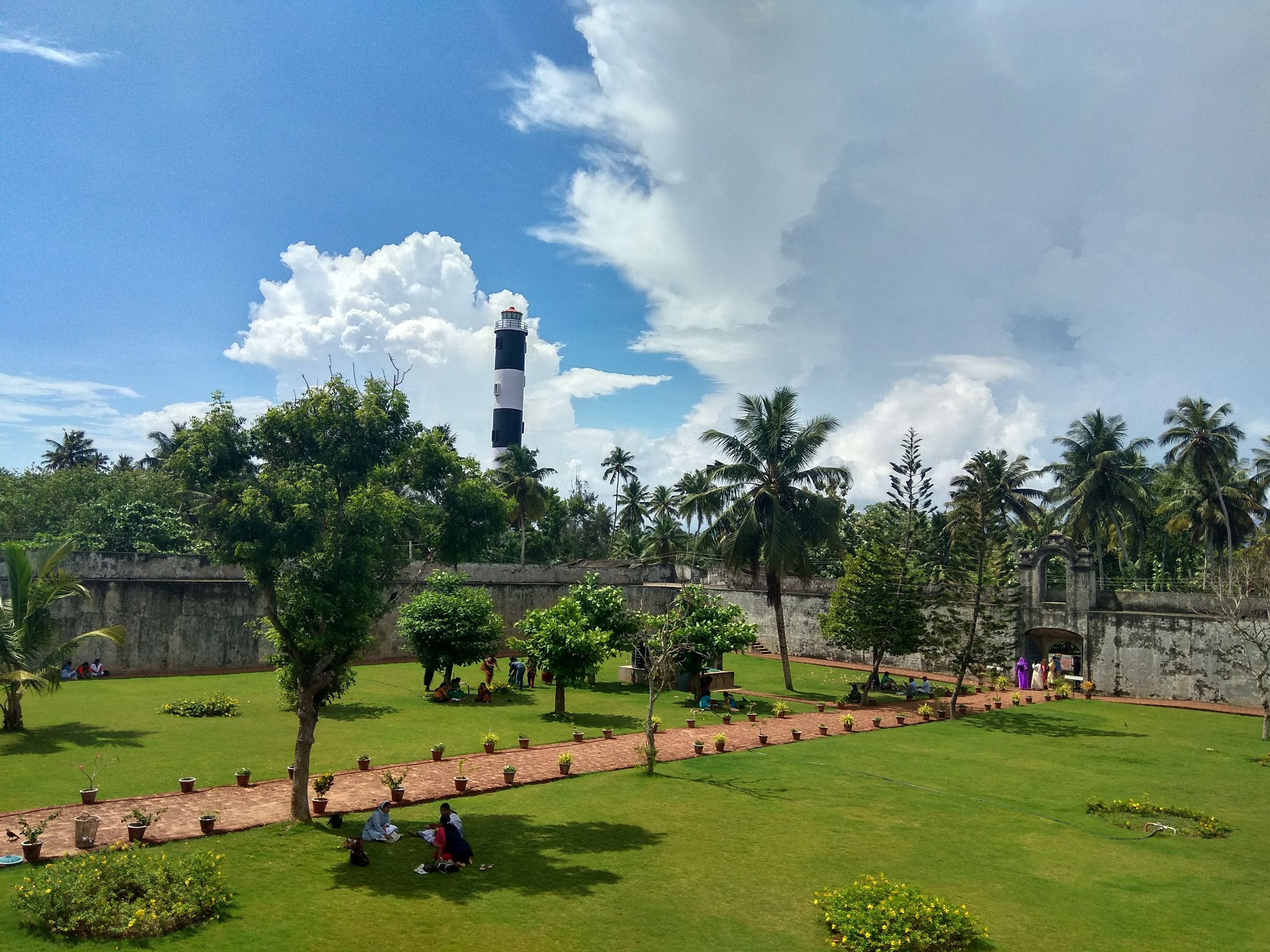 The Varkala Lighthouse as seen from Anjengu Fort